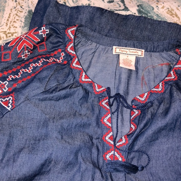 Flying Tomato small chambray embroidered dress - Picture 6 of 7